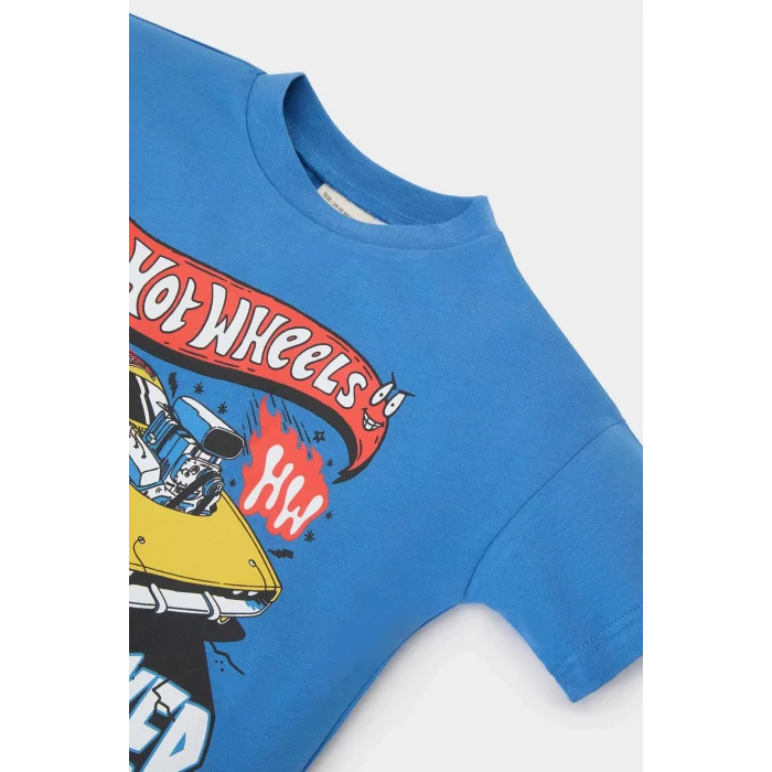 Defacto E6921 Mavi Erkek Bebek 2li Takım Kısa Kollu Tişört Beli Lastikli Şort