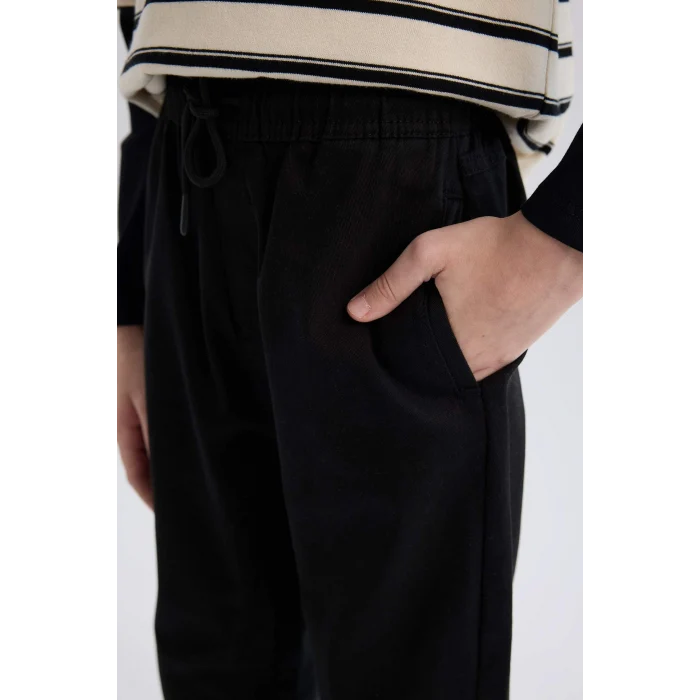 Defacto B6713 Siyah Erkek Çocuk Jogger Fit Jogger Paça Gabardin Pantolon