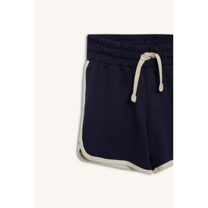 Defacto B5164 Lacivert Kız Çocuk Beli Lastikli Basic Düz Şort