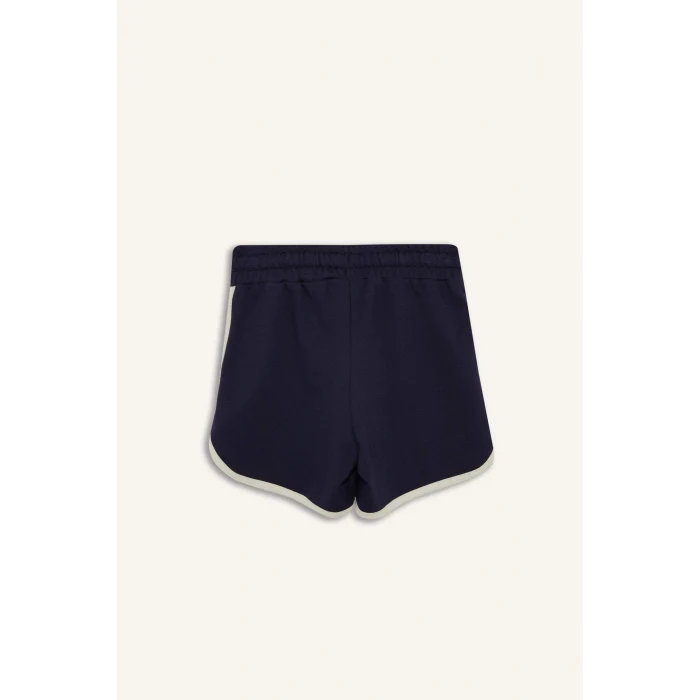 Defacto B5164 Lacivert Kız Çocuk Beli Lastikli Basic Düz Şort