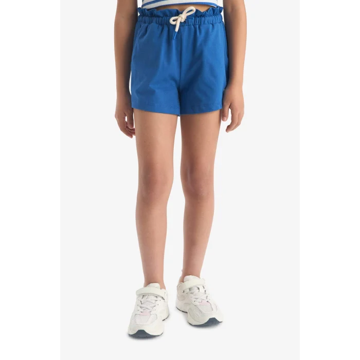 Defacto A2455 Mavi Kız Çocuk Beli Lastikli Baskılı Şort