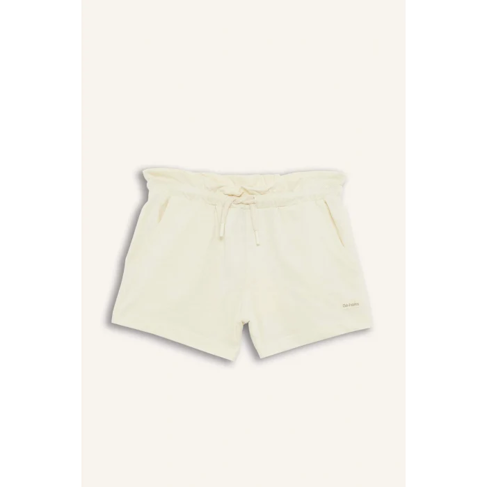 Defacto A2455 Ekru Kız Çocuk Beli Lastikli Baskılı Şort