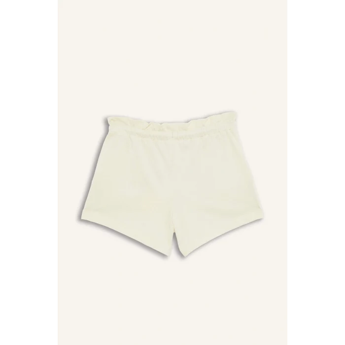 Defacto A2455 Ekru Kız Çocuk Beli Lastikli Baskılı Şort