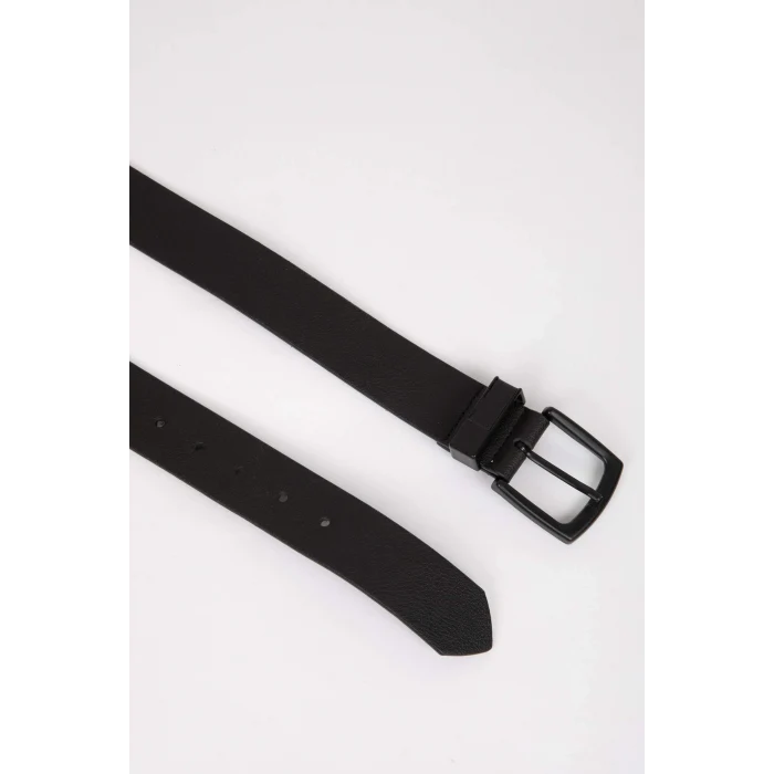 Defacto D3293 Siyah Erkek Suni Deri Jean Kemeri