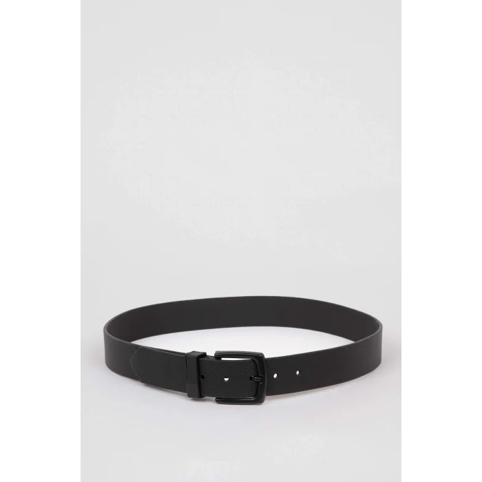 Defacto D3293 Siyah Erkek Suni Deri Jean Kemeri