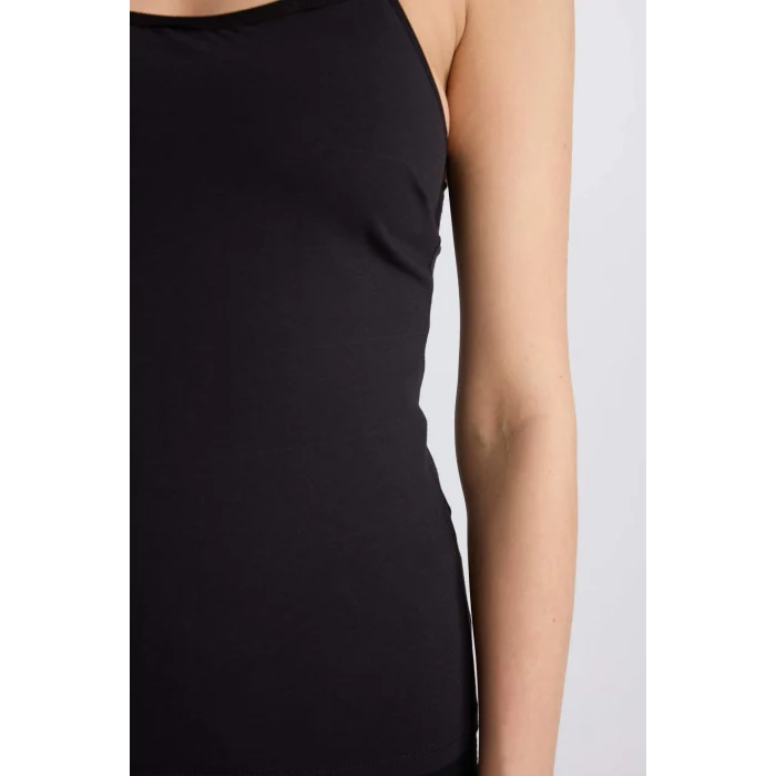 Defacto N6090 Siyah Regular Fit Pamuklu Askılı Atlet-Fall in Love