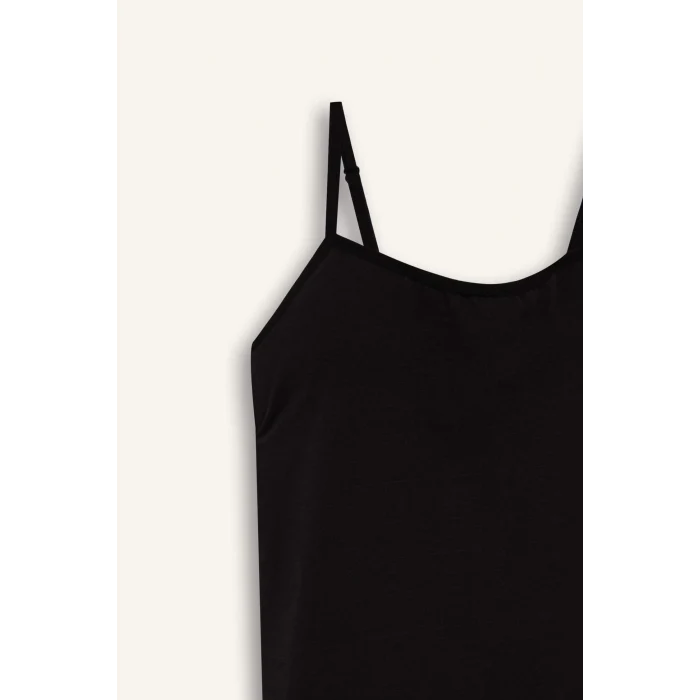 Defacto N6090 Siyah Regular Fit Pamuklu Askılı Atlet-Fall in Love