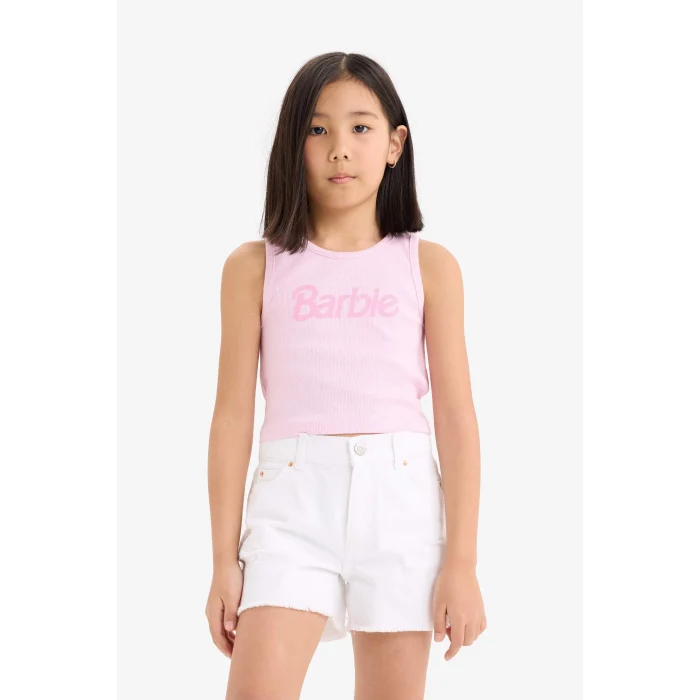 Defacto E6521 Pembe Kız Çocuk Barbie Bisiklet Yaka Atlet