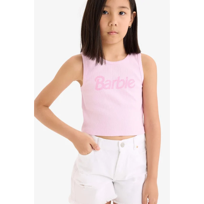 Defacto E6521 Pembe Kız Çocuk Barbie Bisiklet Yaka Atlet