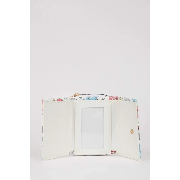 Defacto R8439 Çok Renkli Kadın Kedi Desenli Suni Deri Cüzdan