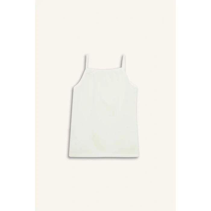 Defacto E7076 Ekru Kız Çocuk Desenli 2li Atlet