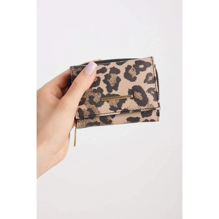 Defacto D6856 Çok Renkli Kadın Leopar Desenli Suni Deri Cüzdan