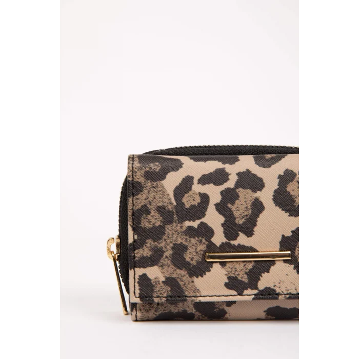 Defacto D6856 Çok Renkli Kadın Leopar Desenli Suni Deri Cüzdan