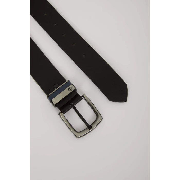 Defacto D3292 Siyah Erkek Suni Deri Jean Kemeri