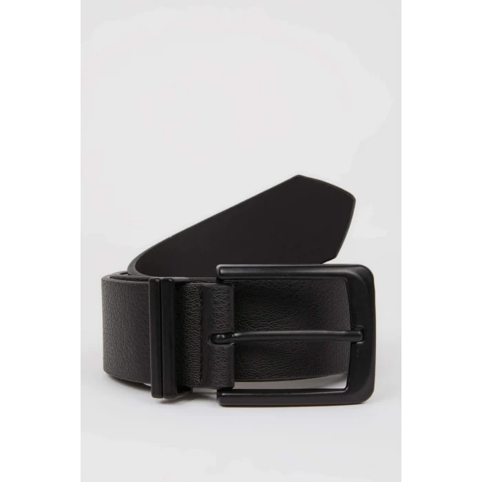 Defacto D3287 Siyah Erkek Suni Deri Jean Kemeri