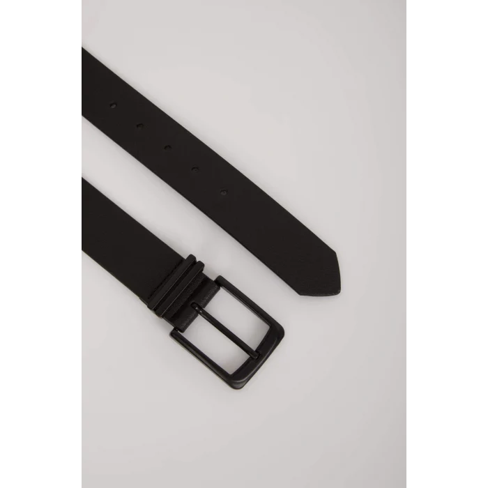 Defacto D3287 Siyah Erkek Suni Deri Jean Kemeri