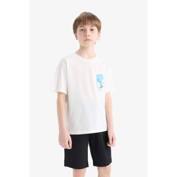 Defacto E0161 Siyah Erkek Çocuk Beli Lastikli Şort