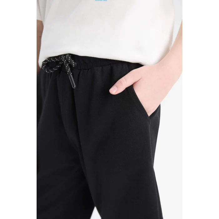 Defacto E0161 Siyah Erkek Çocuk Beli Lastikli Şort