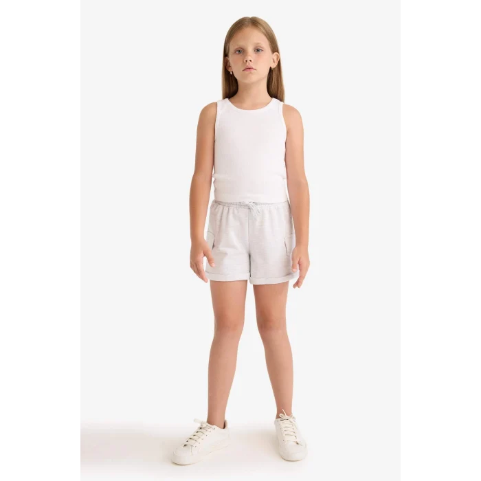 Defacto B0258 Gri Kız Çocuk Kargo Cep Şort
