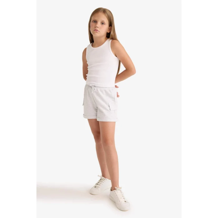 Defacto B0258 Gri Kız Çocuk Kargo Cep Şort