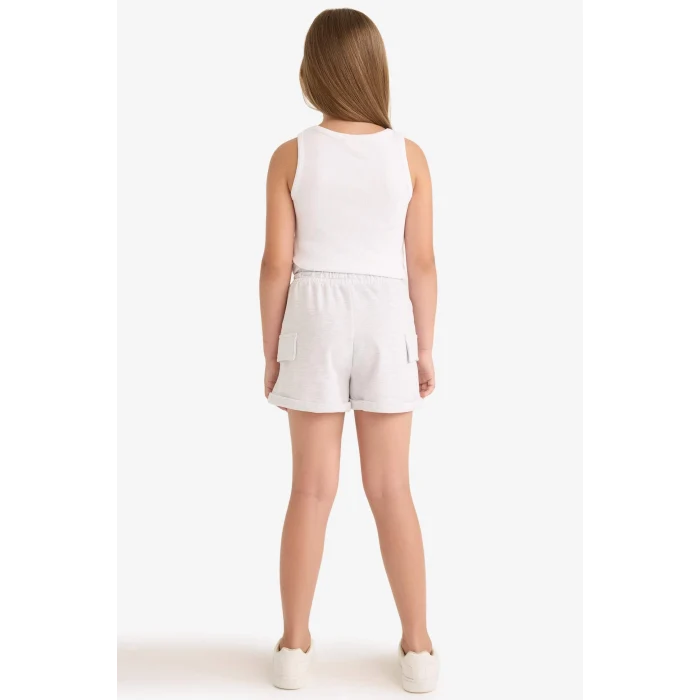 Defacto B0258 Gri Kız Çocuk Kargo Cep Şort