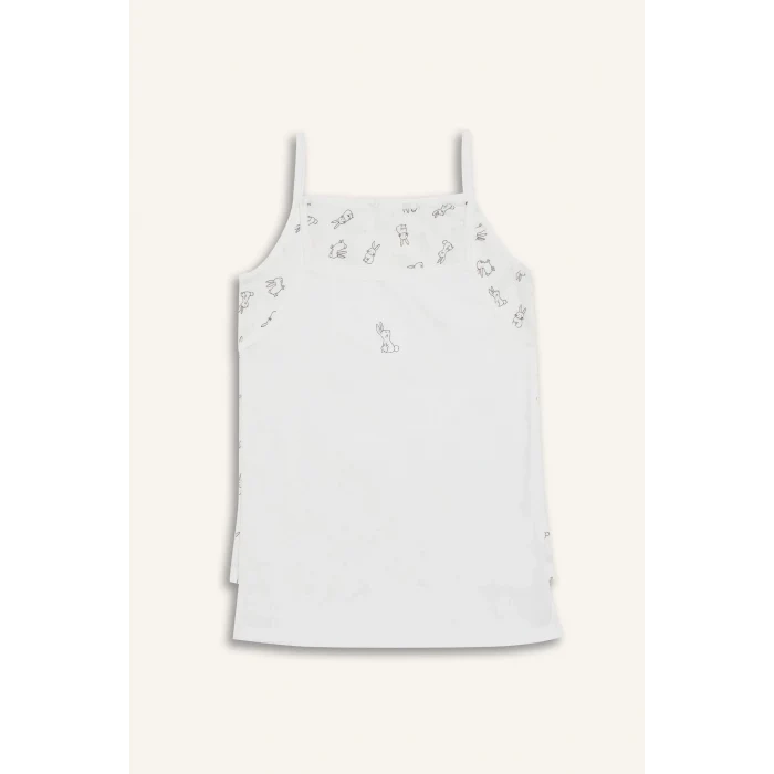 Defacto E7058 Ekru Kız Çocuk Desenli 2li İç Atlet