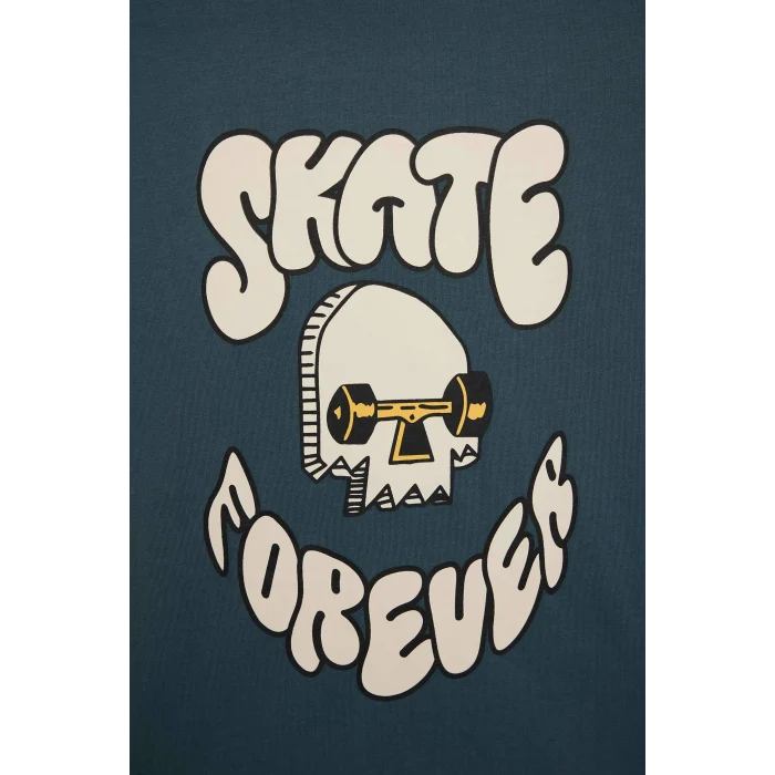 Defacto E0083 Yeşil Erkek Çocuk Bisiklet Yaka Baskılı Kısa Kollu Tişört