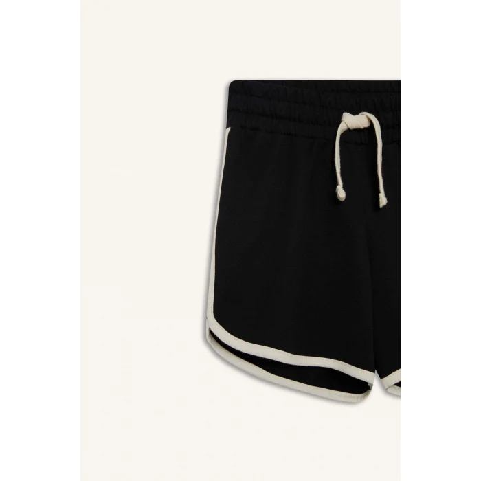 Defacto B5164 Siyah Kız Çocuk Beli Lastikli Basic Düz Şort