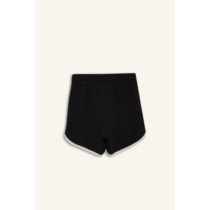 Defacto B5164 Siyah Kız Çocuk Beli Lastikli Basic Düz Şort