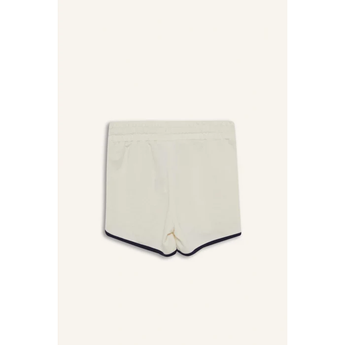 Defacto B5164 Ekru Kız Çocuk Beli Lastikli Basic Düz Şort