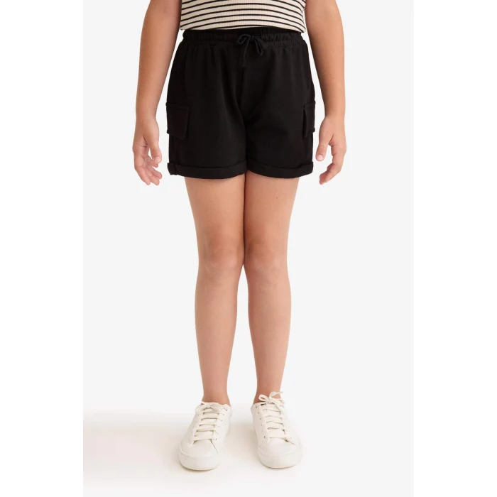 Defacto B0258 Siyah Kız Çocuk Kargo Cep Şort