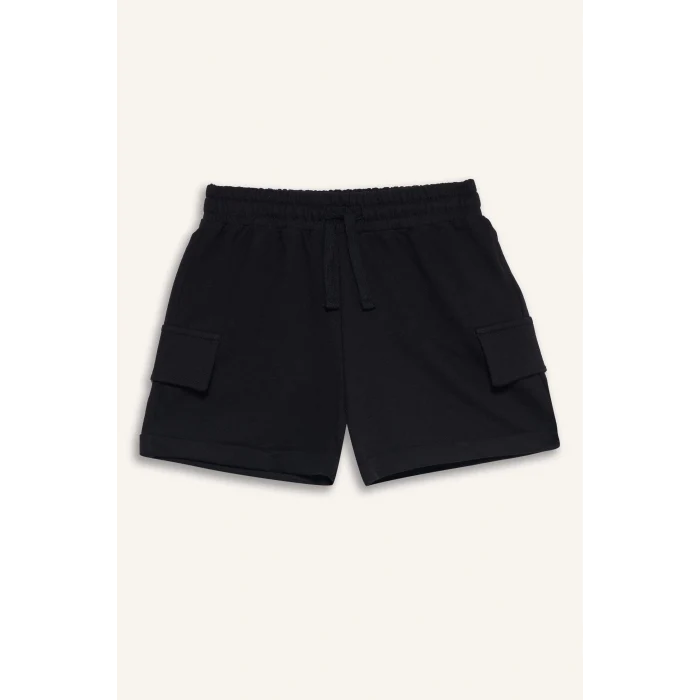 Defacto B0258 Siyah Kız Çocuk Kargo Cep Şort