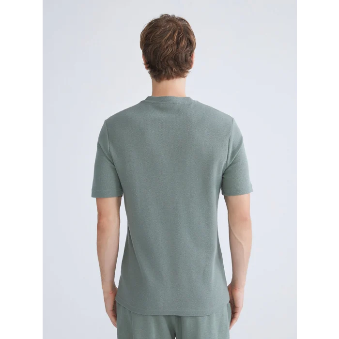 XSIDE Yeşil Bisiklet Yaka Kısa Kollu Baskılı Erkek Tişört