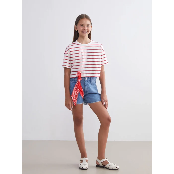 LCW Kids Mavi Kız Çocuk Jean Şort