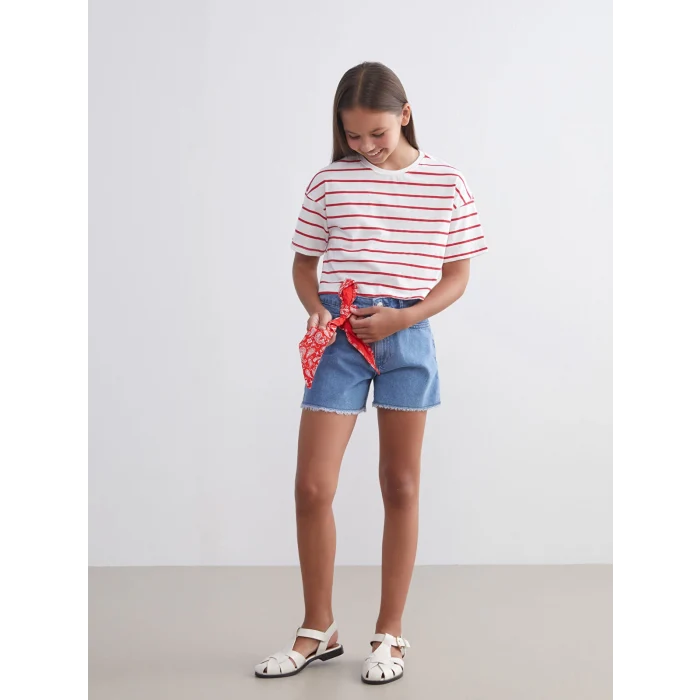 LCW Kids Mavi Kız Çocuk Jean Şort