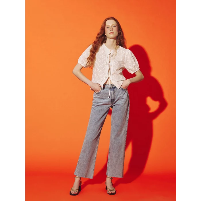 XSIDE Mavi Straight Fit Kadın Jean Pantolon