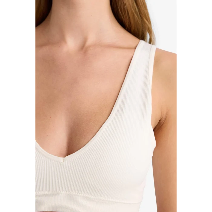 Defacto C1642 Beyaz Çıkarılabilir Pedli Seamles Bra-Fall in Love