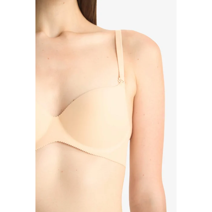 Defacto C1525 Bej Yarım Dolgulu Micro Dolgulu Push Up Tişört Bra-Fall in Love