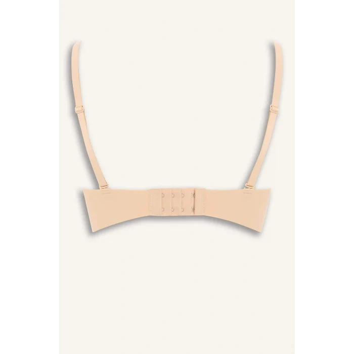 Defacto C1525 Bej Yarım Dolgulu Micro Dolgulu Push Up Tişört Bra-Fall in Love