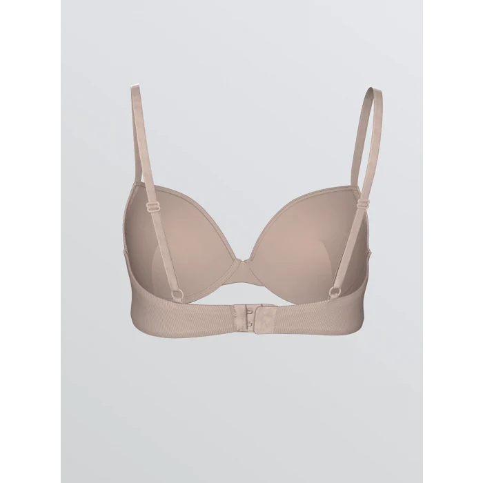 LCW DREAM Mürdüm Balenli Dolgusuz Düz Tişört Sütyen