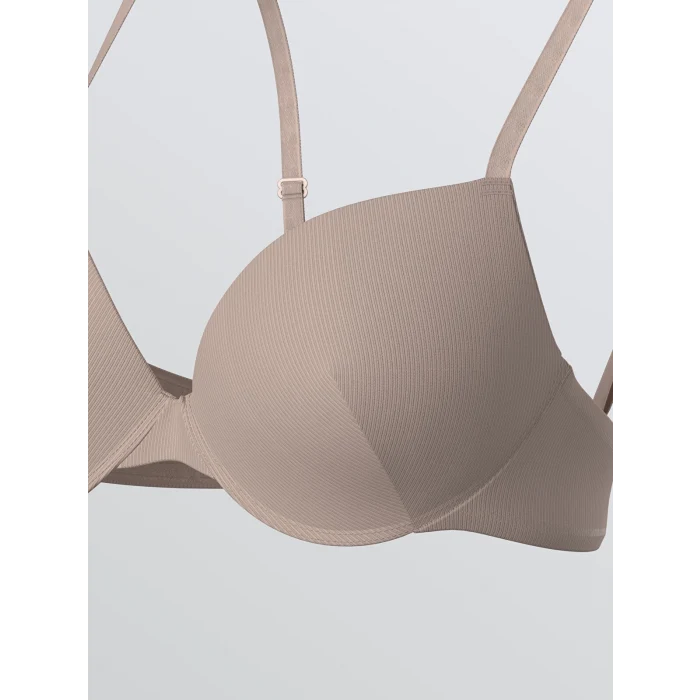 LCW DREAM Mürdüm Balenli Dolgusuz Düz Tişört Sütyen