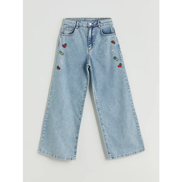 LCW Kids Mavi Wideleg Kız Çocuk Jean Pantolon