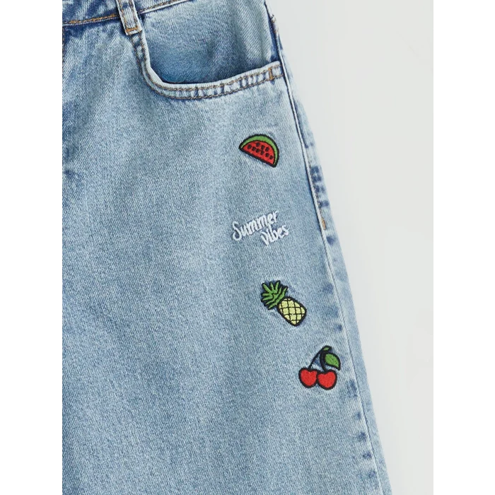 LCW Kids Mavi Wideleg Kız Çocuk Jean Pantolon