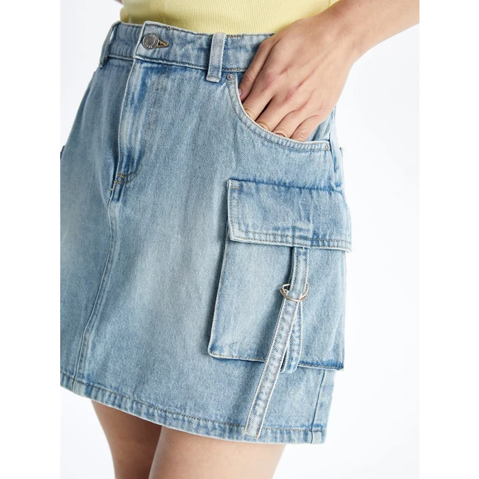 XSIDE Mavi Standart Fit Mini Jean Etek