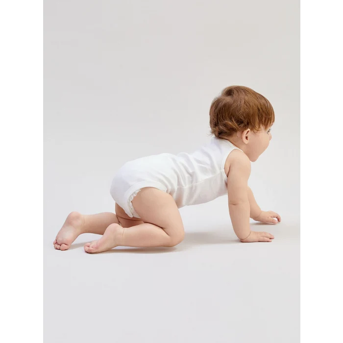 LCW baby Ekru Organik Kumaş Kız Bebek Çıtçıtlı Bodysuit 3lü