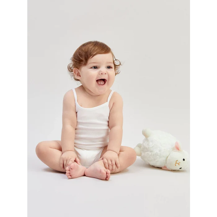 LCW baby Ekru Organik Kumaş Kız Bebek Çıtçıtlı Bodysuit 3lü