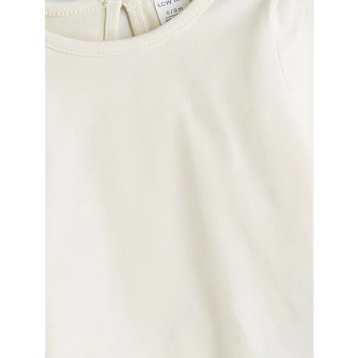 LCW baby Pembe Bisiklet Yaka Kadife Kız Bebek Bluz ve Salopet 2li