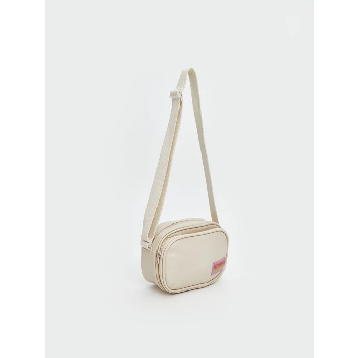 LCW ACCESSORIES Bej Deri Görünümlü Kız Çocuk Omuz Çantası