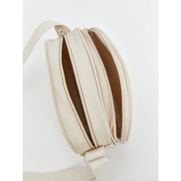 LCW ACCESSORIES Bej Deri Görünümlü Kız Çocuk Omuz Çantası