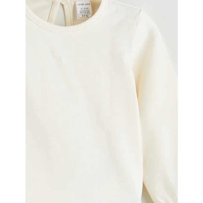 LCW baby Pembe Bisiklet Yaka Kadife Kız Bebek Bluz ve Salopet 2li